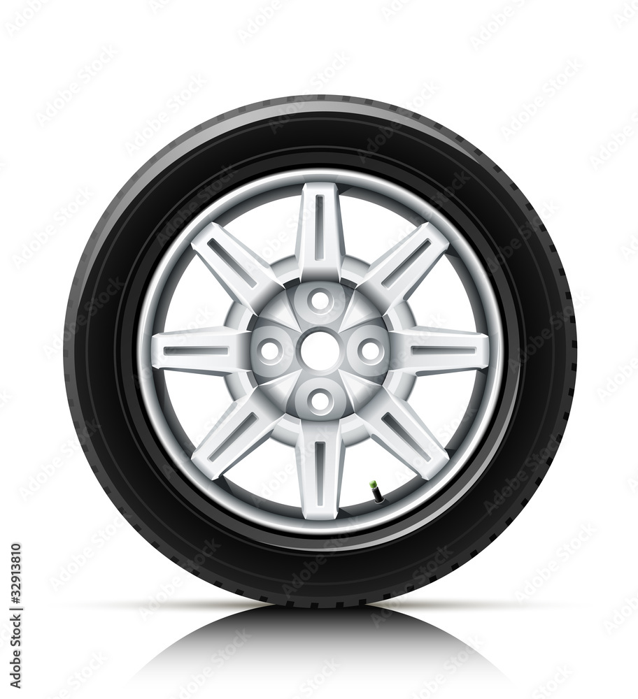 Obraz premium car wheel vector illustration