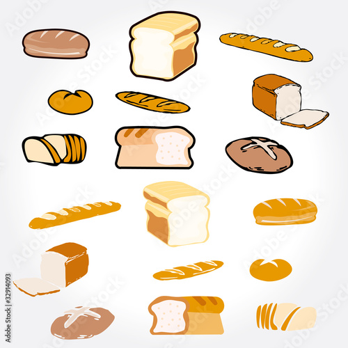 Set of Bread. Vector image illustration photo