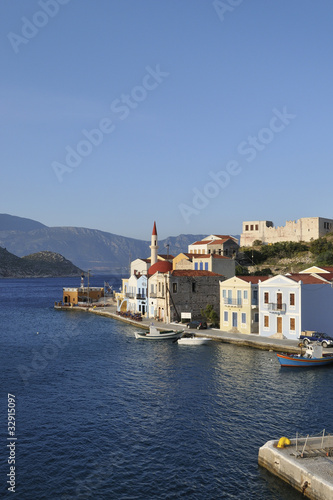 View of the harbour of Kastelorizo, Dodecanese Islands, Greece. photo