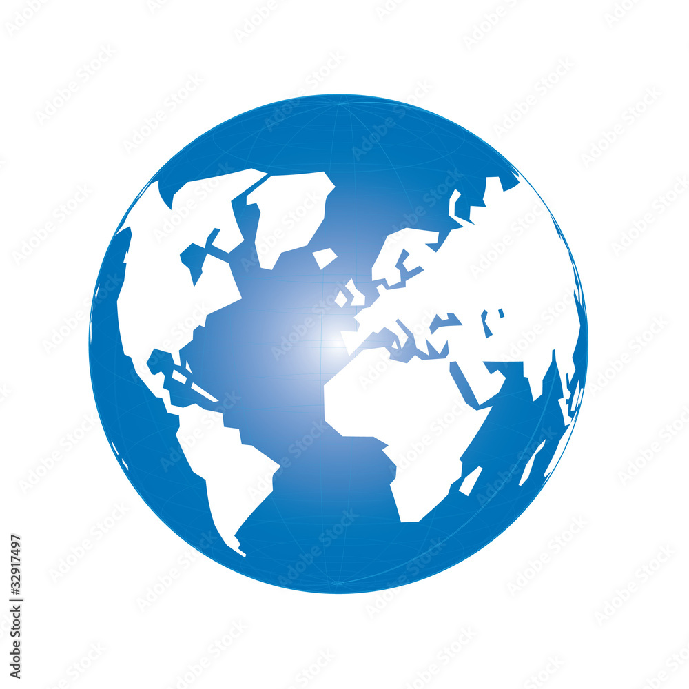 world map globe blue
