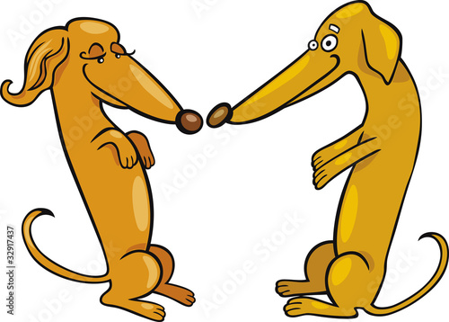 Dachshund Dogs in Love