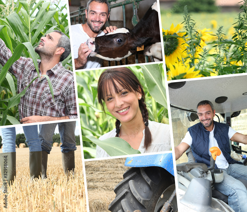 Naklejka premium young farmers
