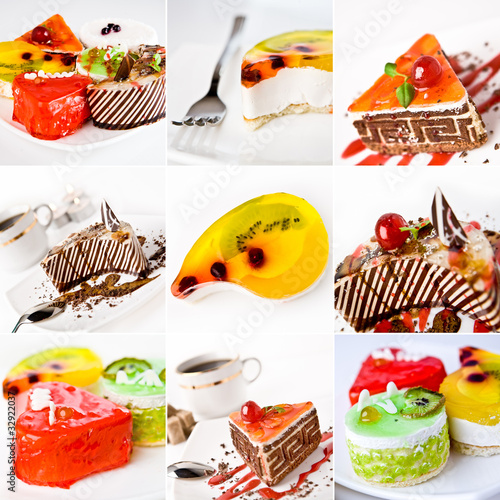 collage of cake