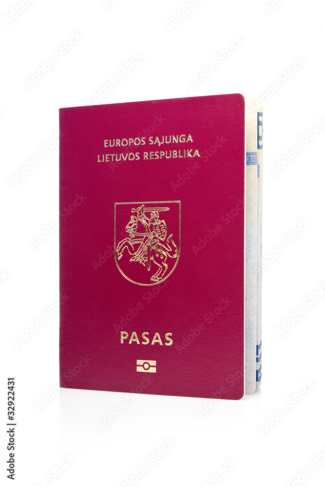 Lithuanian passport isolated over a white background. Lithuanian passport isolated over a white background.
