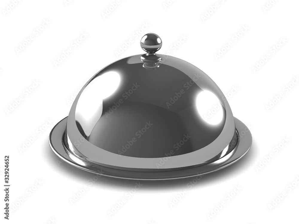 3d Silver service platter, closed