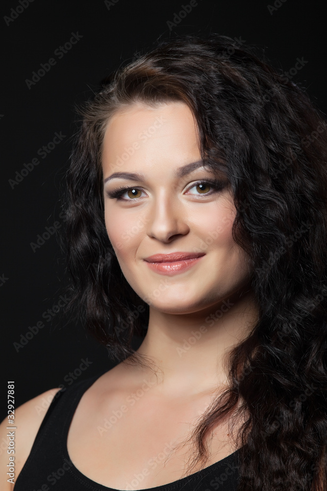 Yong amazing girl with curly hair portrait Yong amazing girl with curly hair portrait