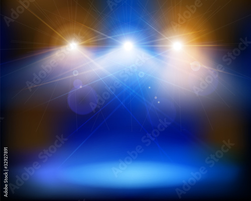 Stage lights. Vector illustration.