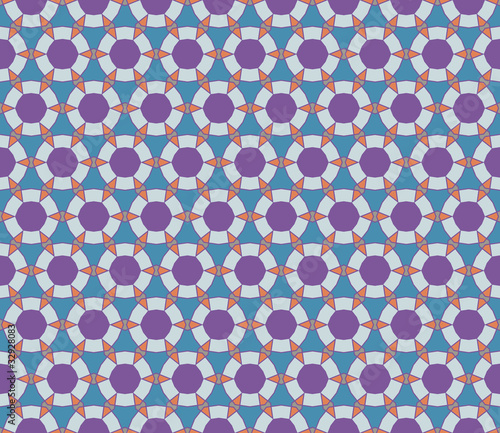Seamless geometrical pattern with circles and diamonds