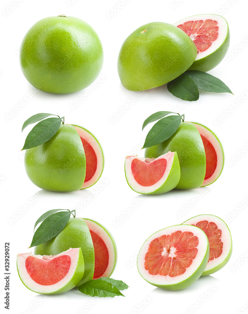 Naklejka premium set of red pomelo images