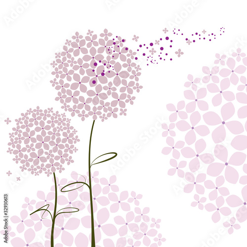 Abstract springtime purple Hydrangea flower