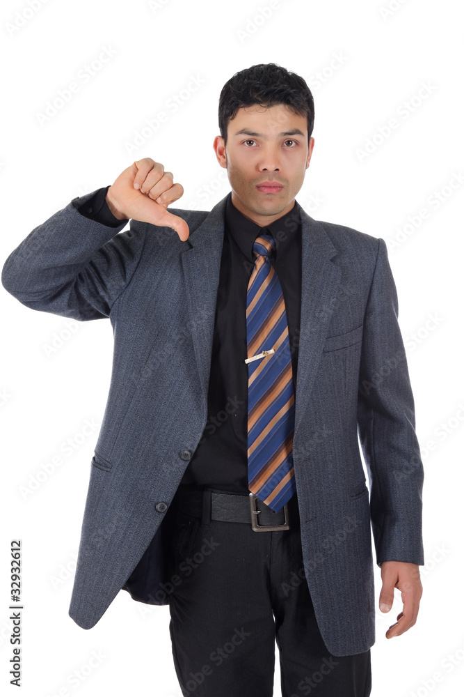 Attractive Nepalese businessman, thumb down