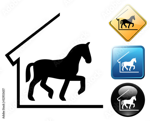 Horse stable pictogram and signs