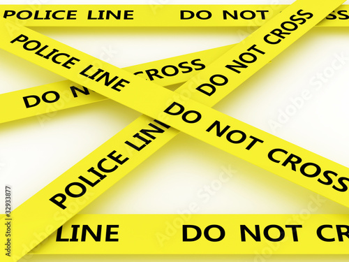 Police line do not cross. 3D