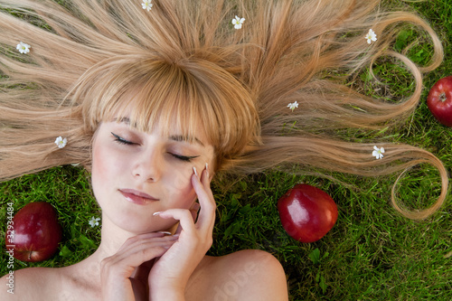 beautiful girl with flowers