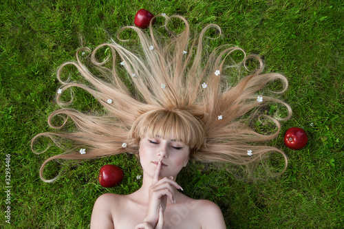 beautiful girl with flowers