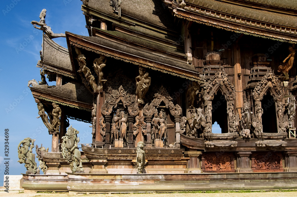 Wooden Sculpture Pattaya Sanctuary of Truth Thailand