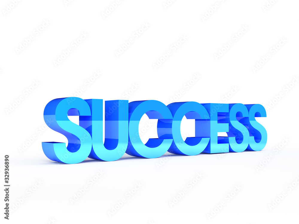 Success. Glossy 3D text isolated on white background Success. Glossy 3D text isolated on white background