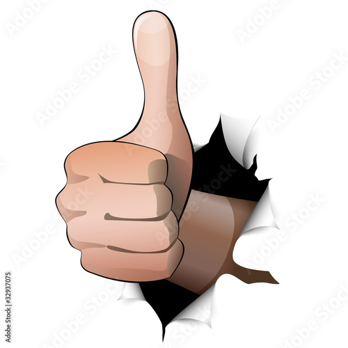 Hand mit Daumen hoch