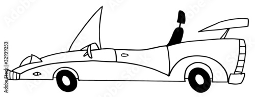 Outlined Unique Convertible Car