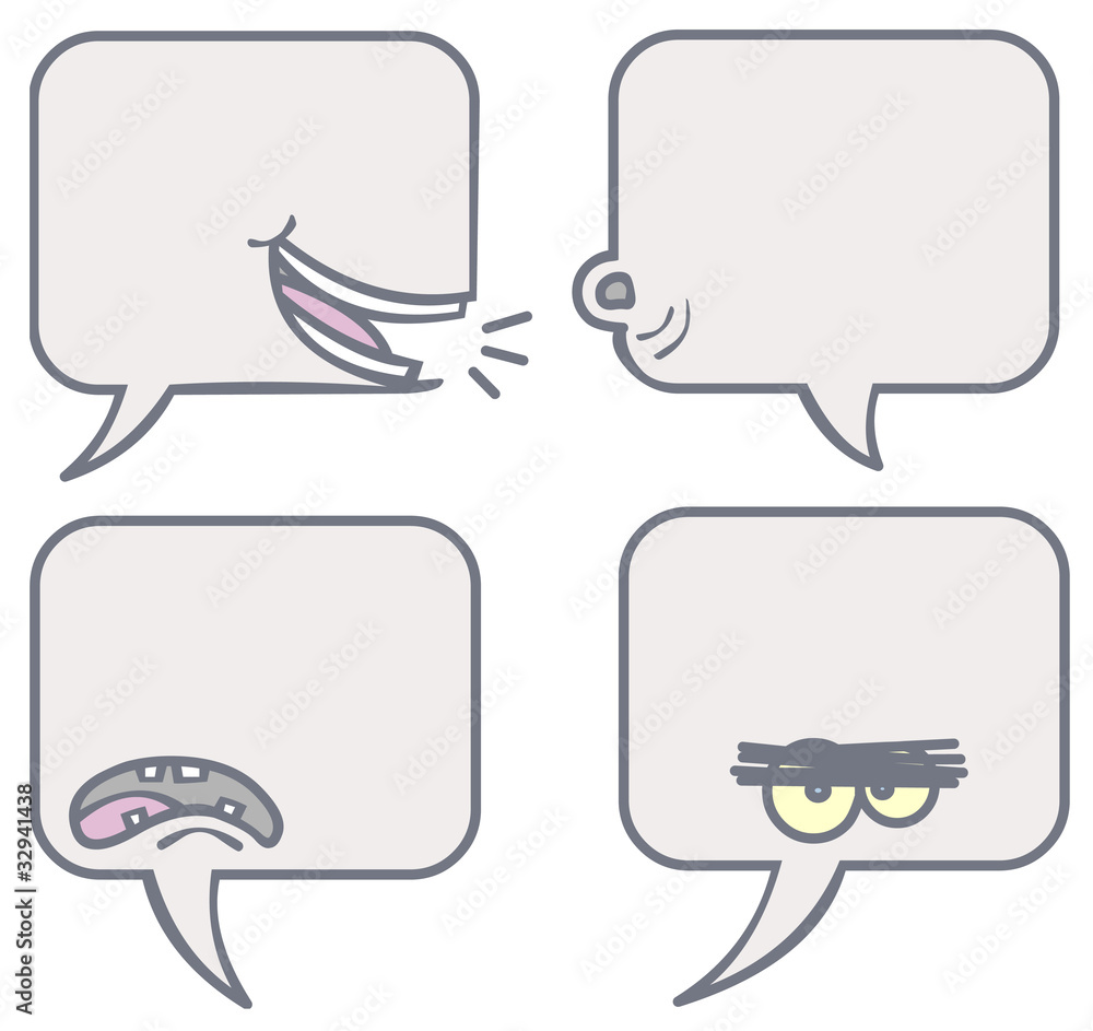 Cartoon emotional bubbles. Cartoon emotional bubbles.
