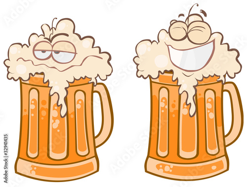 Two funny pint of beer.