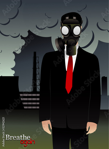 man with mask contamination vector