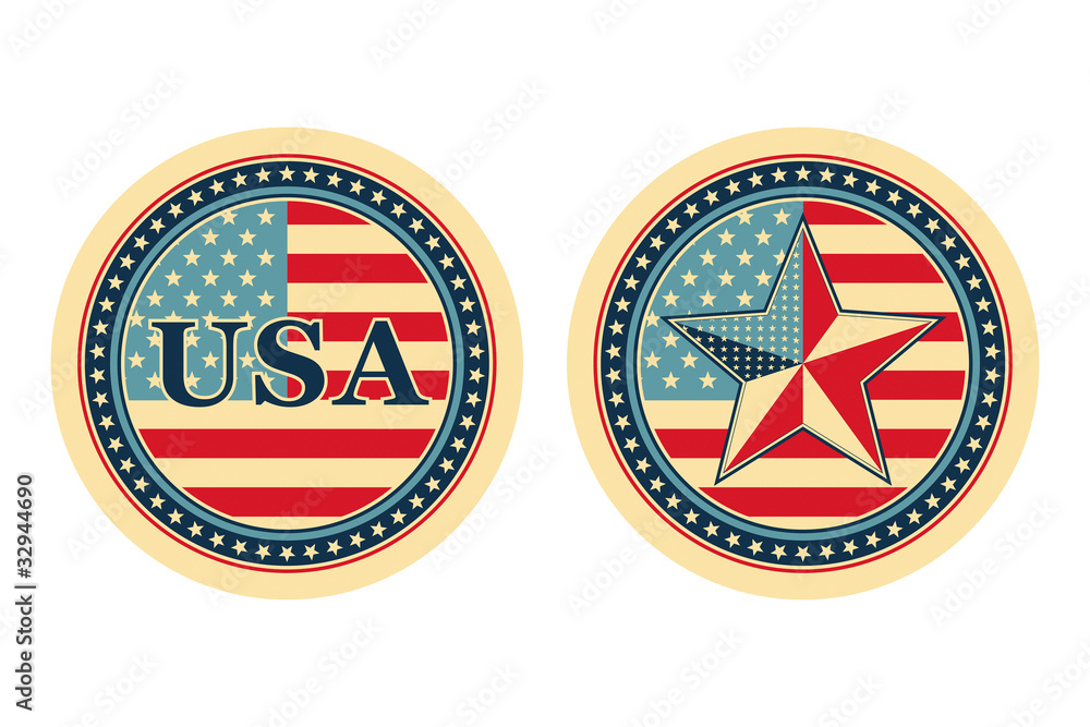 USA national concepts for badge, sticker etc.