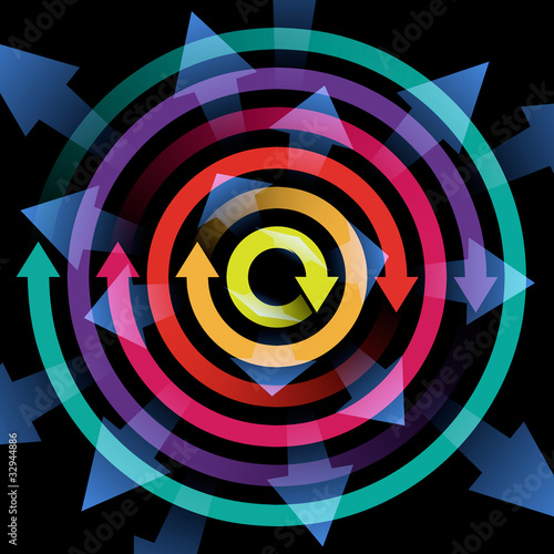 Abstract  concept of radiation, circulation, rotation