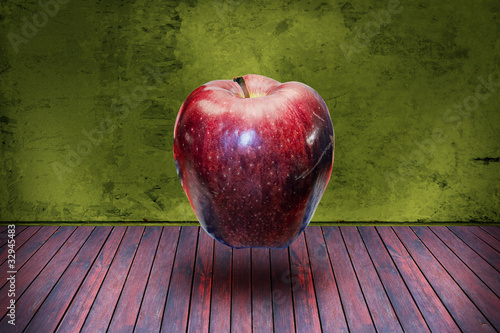 surrealistic apple in the room photo