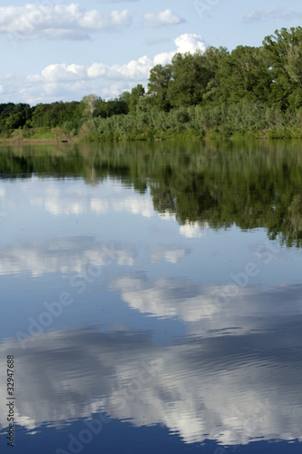 River water sky reflection