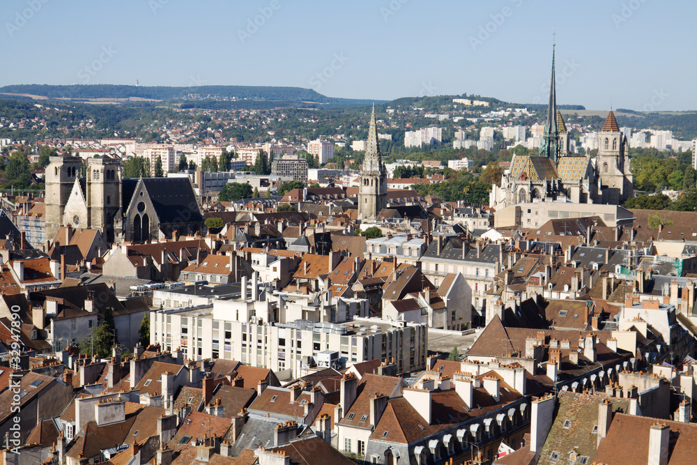 Aerial view of Dijon city in France