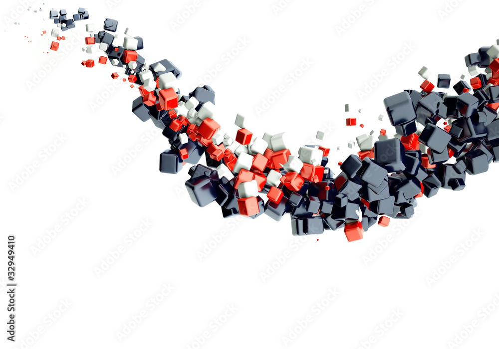 3d abstract background with glossy black and red cubes 3d abstract background with glossy black and red cubes