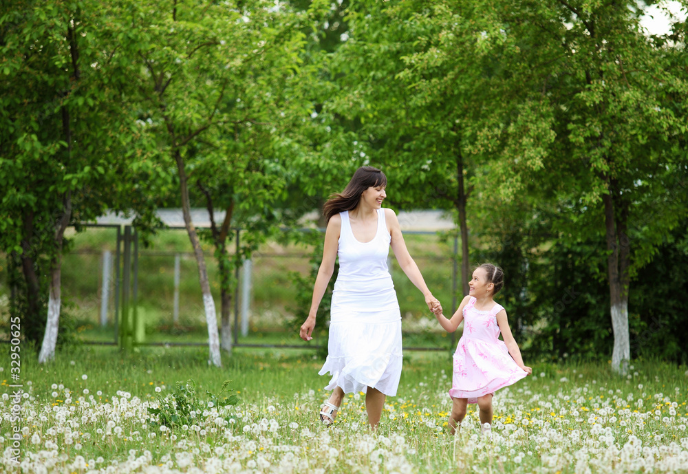 Young mother and her young daughter