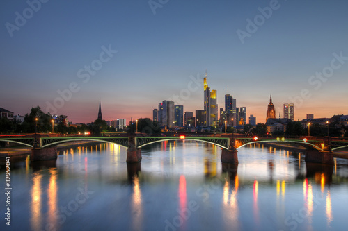 Frankfurt am Main skyline at twilight  Germany