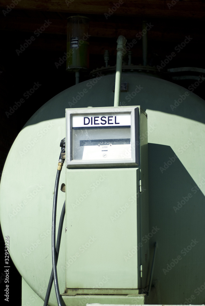 Tankstelle mit Zapfsäule zum Tanken Tankstelle mit Zapfsäule zum Tanken