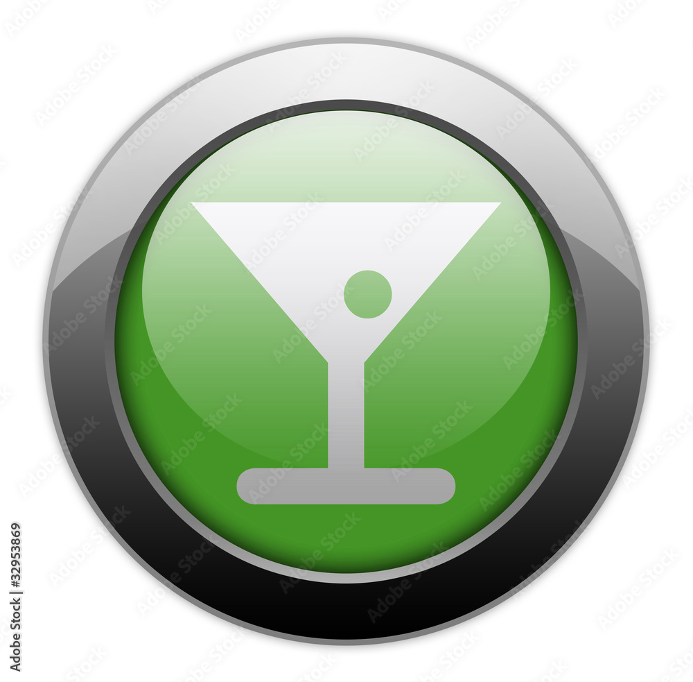 Green Metallic Orb Button Green Metallic Orb Button