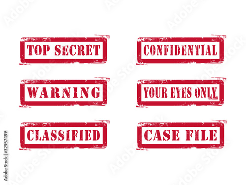 Grungy Top Secret Stamps
