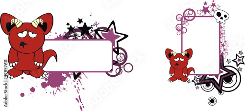 monster demon cartoon copyspace