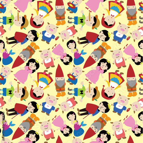 Fototapeta Naklejka Na Ścianę i Meble -  cartoon story people seamless pattern