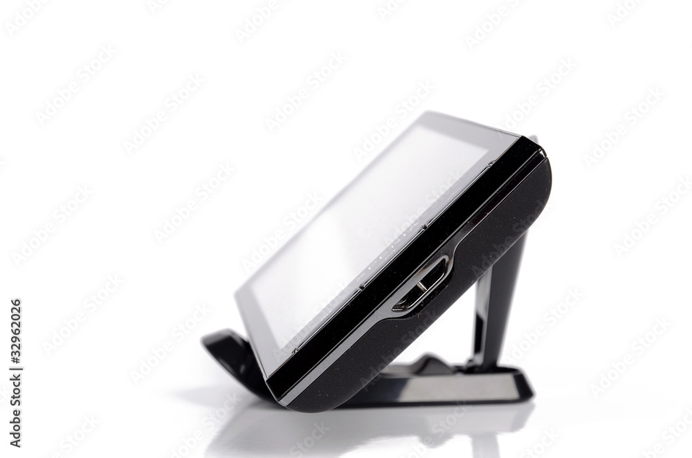 phone on holder phone on holder
