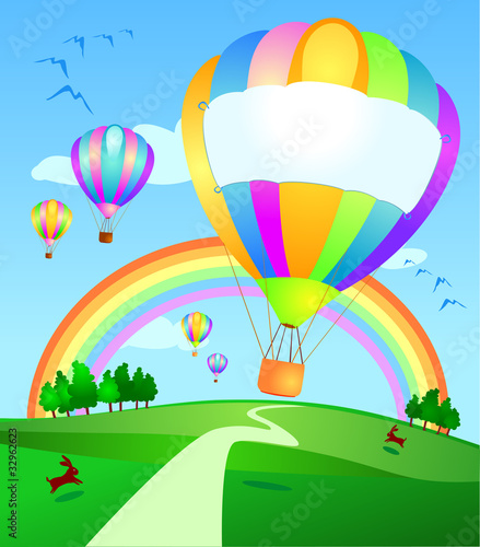 Mongolfiera sulla campagna - Balloon over the country
