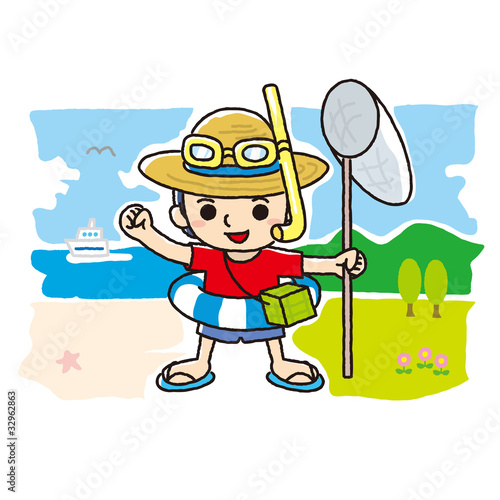 夏休みを楽しむ少年