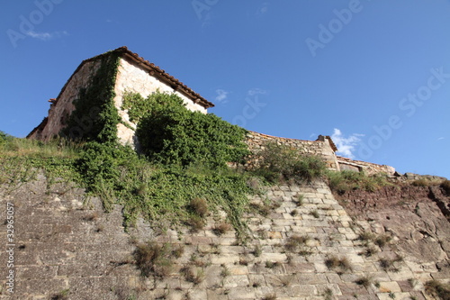 Stone straw loft Mora de Rubielos village Teruel Aragon Spain photo