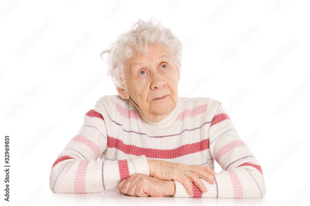 Portrait of old woman isolated Portrait of old woman isolated