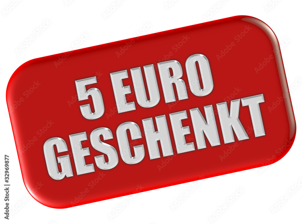 Button rot Ecken rund 5 EURO GESCHENKT Button rot Ecken rund 5 EURO GESCHENKT