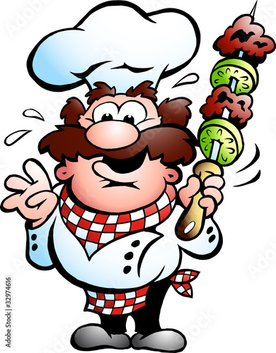 Kebab Chef with a kebab skewer