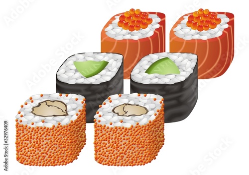 Sushi Rolls vector