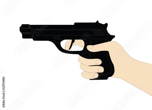 hand holding a gun