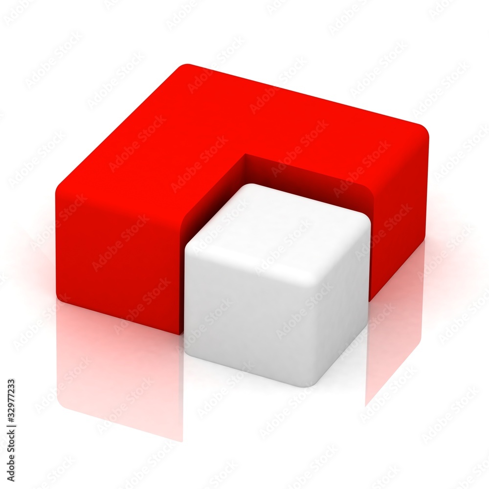 Fototapeta premium Cubic three-dimensional pie