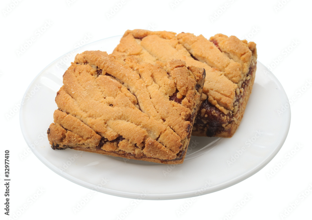 Cookies on a white plate, isolated Cookies on a white plate, isolated